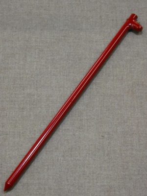 18 inch forged head tent stake in red